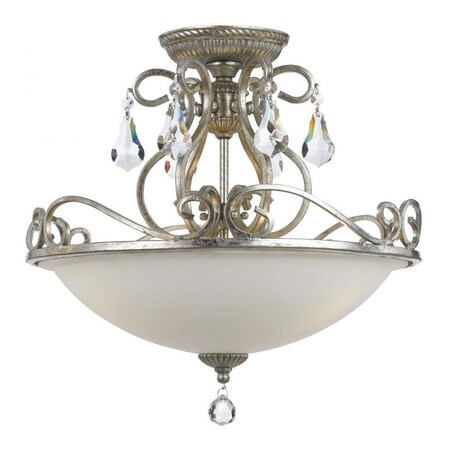 Crystorama Three Light Olde Silver Bowl Semi-Flush Mount 5010-OS-CL-MWP